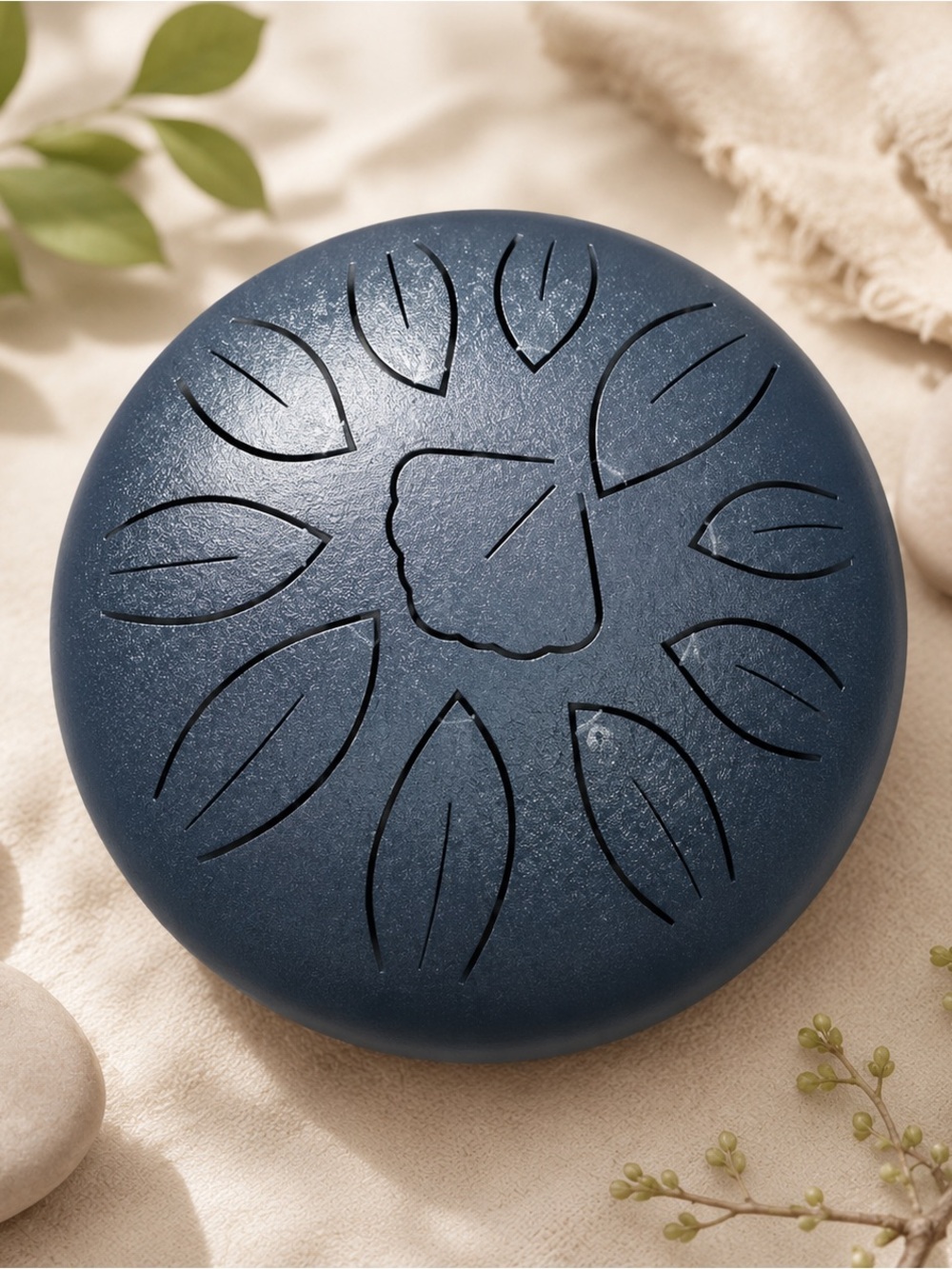 Navy Blue Steel Tongue Drum 6" 11 Notes C Key | Meditation & Relaxing Sound Gift